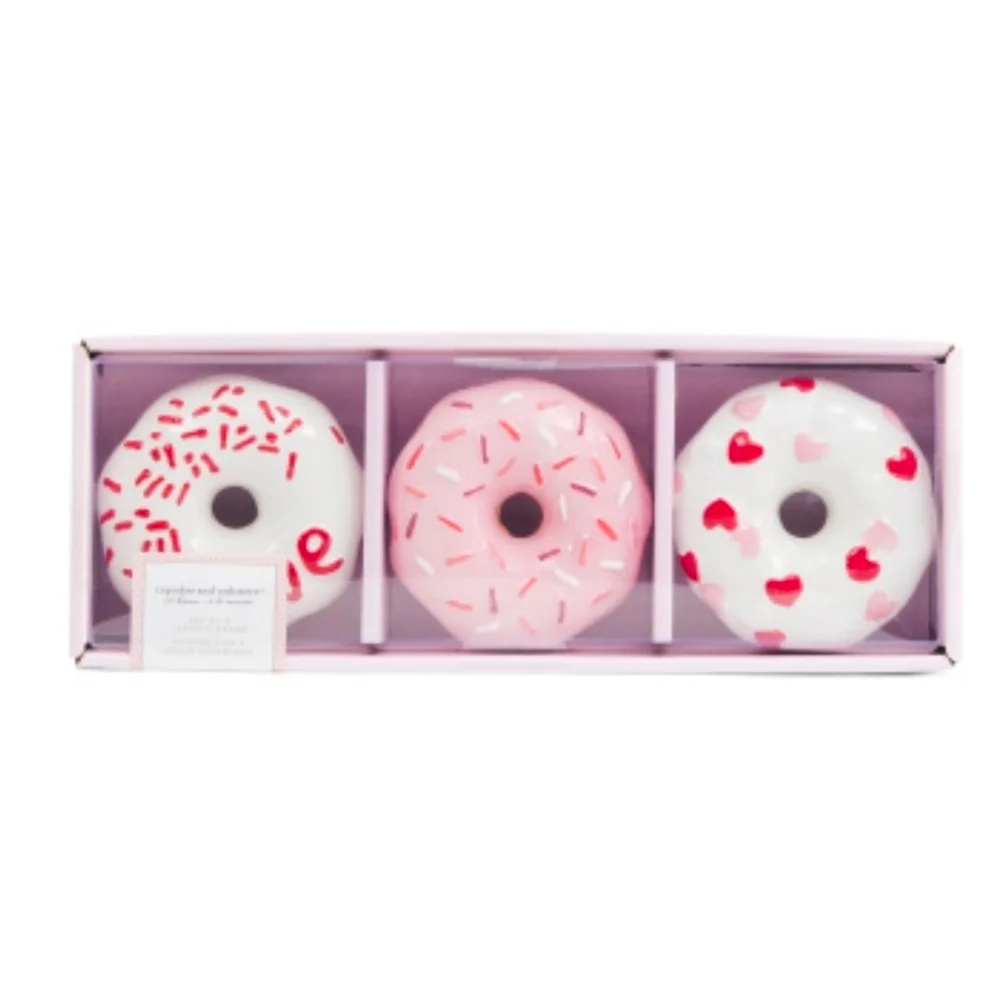 💕▪️Cupcakes & Cashmere ▪️  3.5x1.5 Set Of 3 Ceramic Doughnuts Shaped